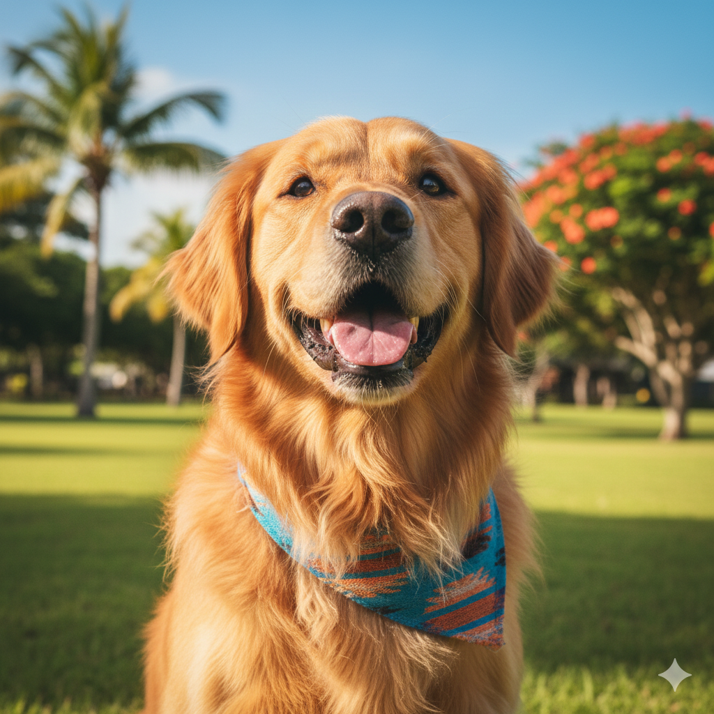 Perro feliz esperando adopción